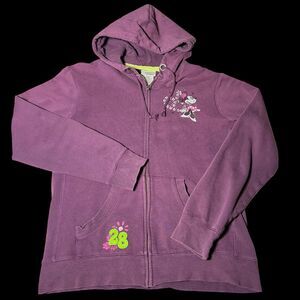 Walt Disney World Womens Full-Zip Hoodie Vintage Mimmie Mouse Purple sz X-Large